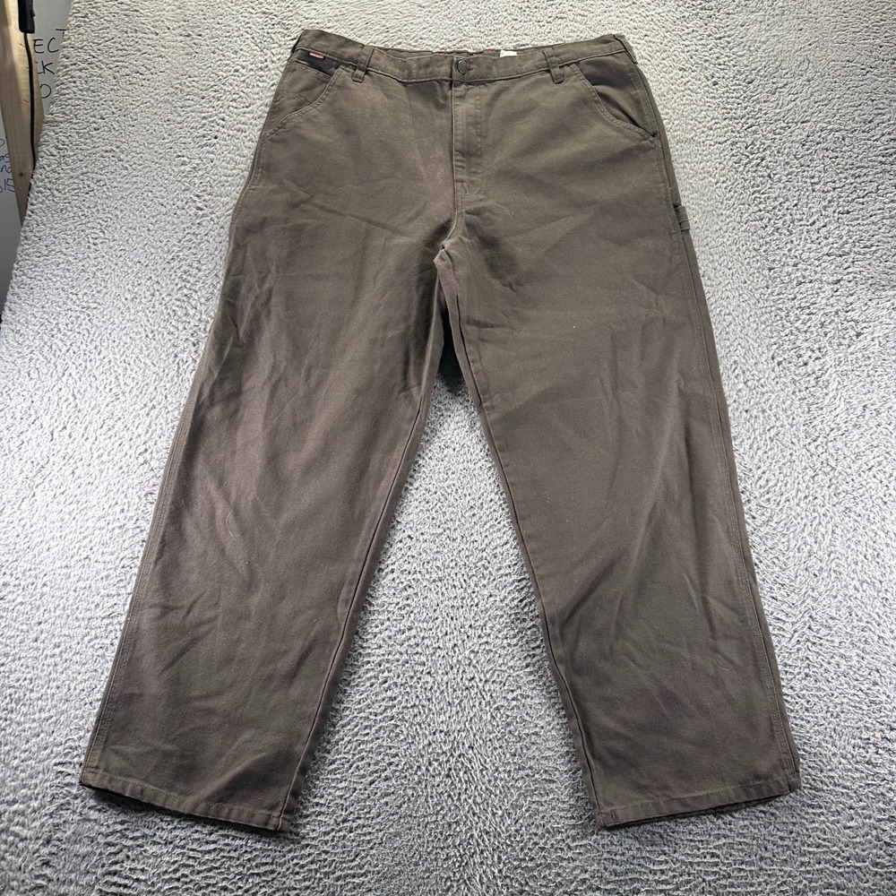 Craftsman Pant Mens 38x30 Brown Cotton Carpenter Straight Workwear Utility Baggy